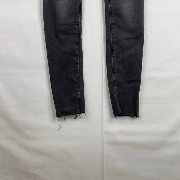 Madewell 9” Mid Rise Raw Hem Skinny Black Gray Jeans - Picture 3 of 11